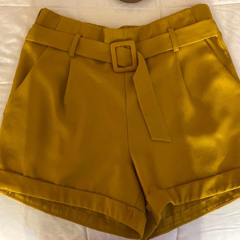 Mustard dress shorts
